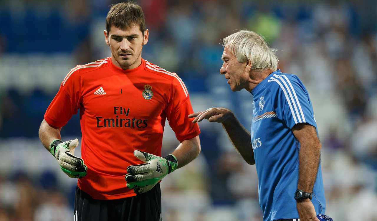 Villiam Vecchi con Iker Casillas, al Real Madrid