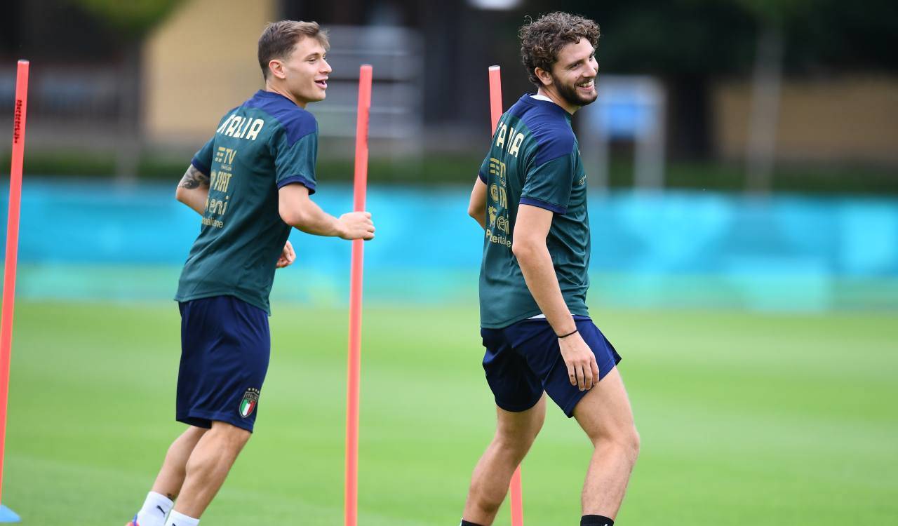 Barella e Locatelli in allenamento