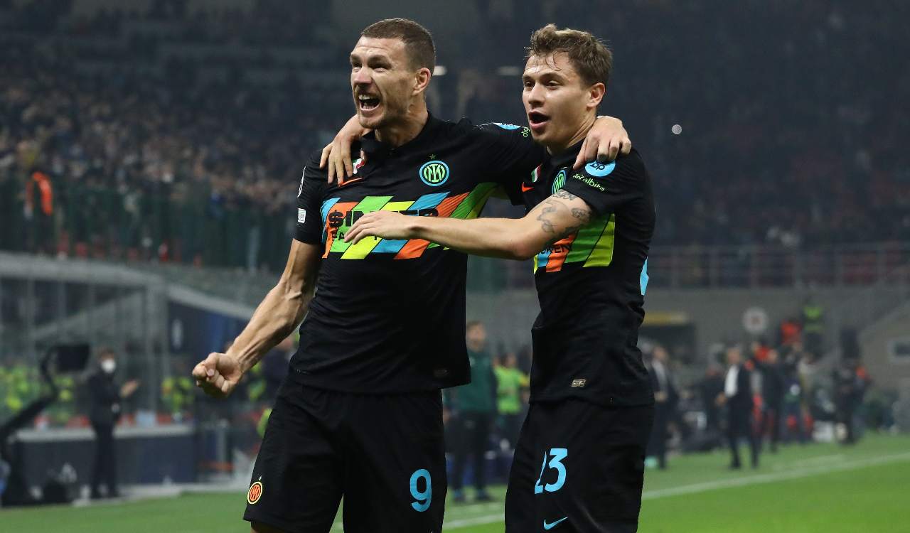 Dzeko e Barella esultano