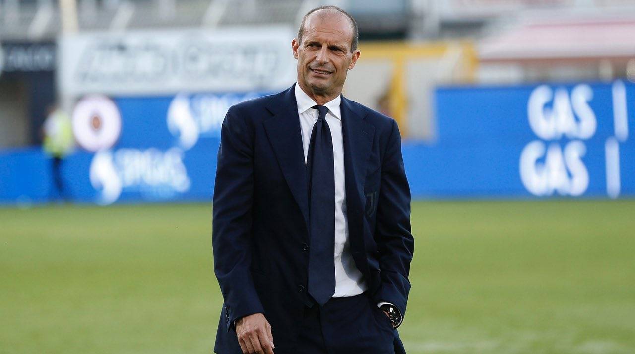 Allegri in panchina con la Juventus