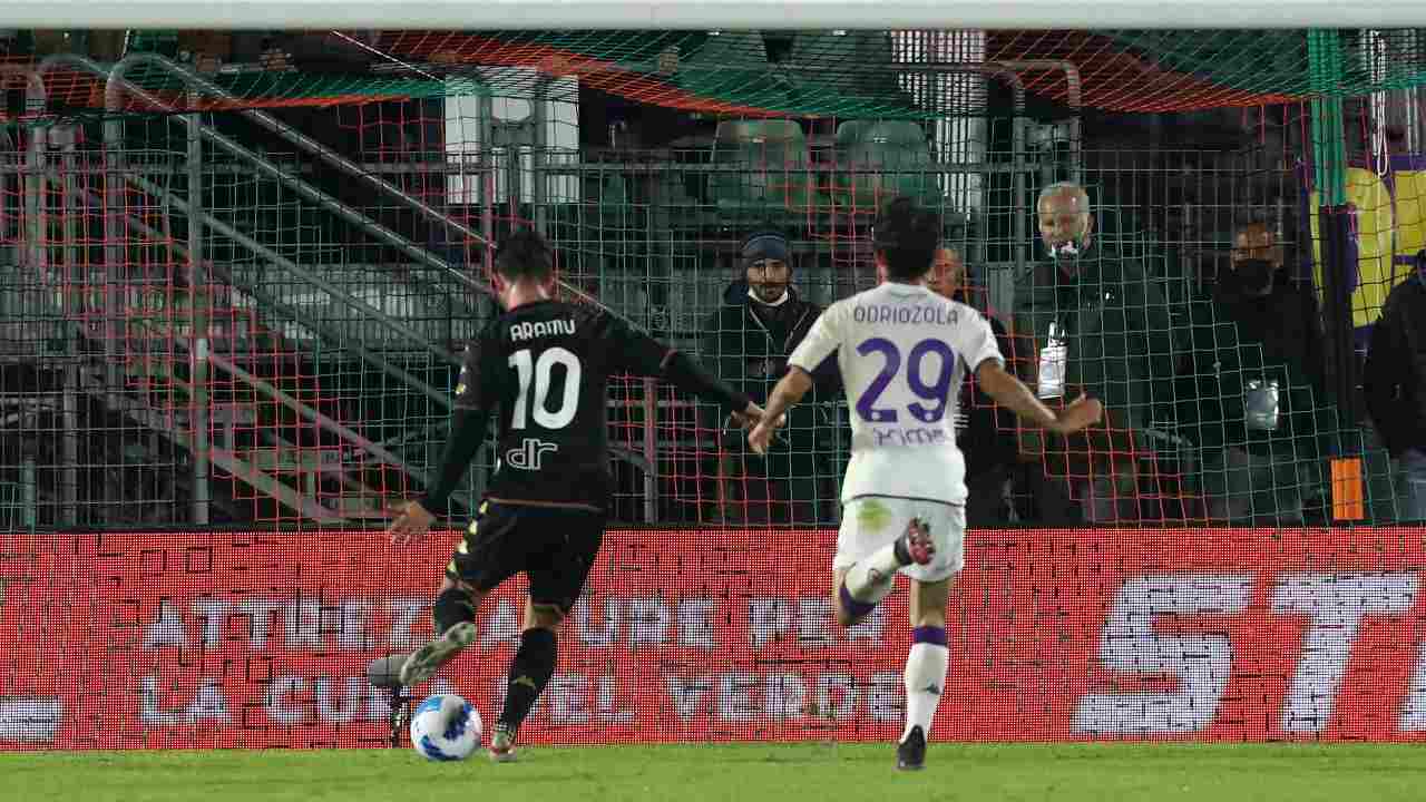Aramu segna gol Venezia-Fiorentina