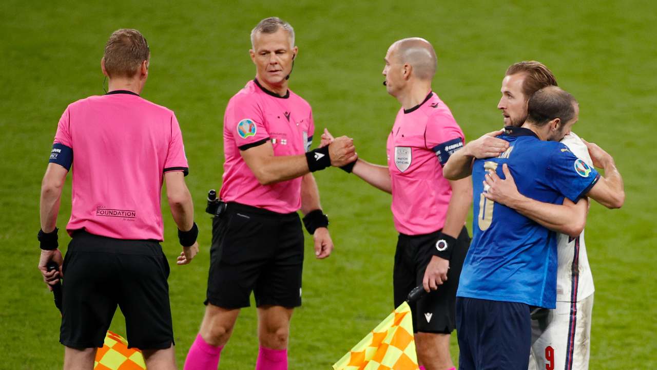 Kuipers, Chiellini e Kane Italia-Inghilterra
