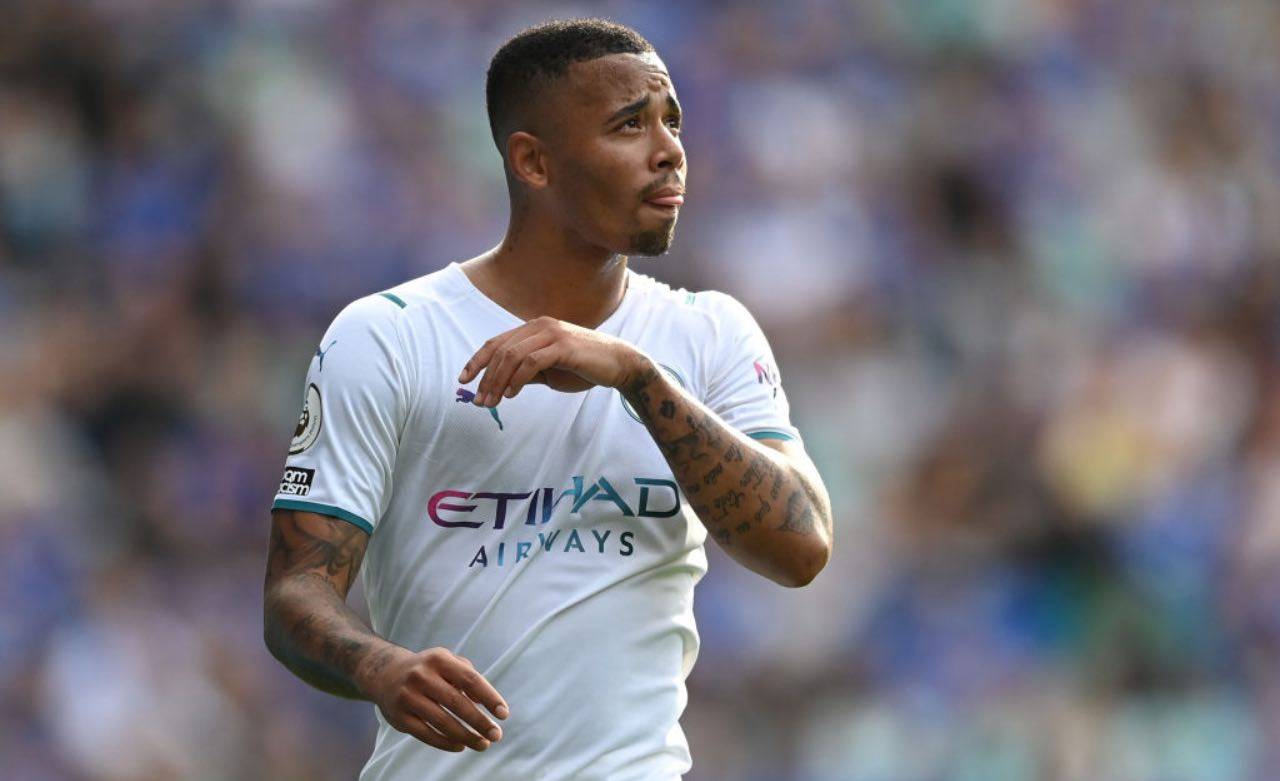 Gabriel Jesus in campo col Manchester City