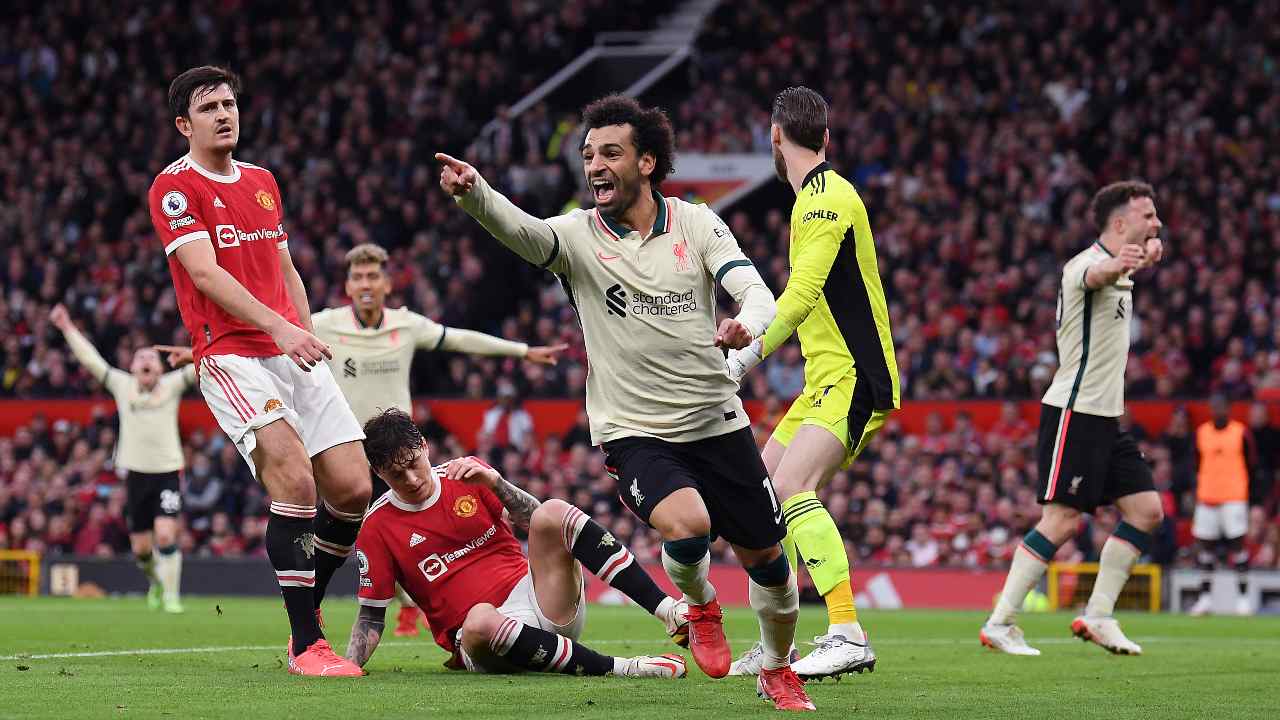 Salah corre ed esulta per il gol