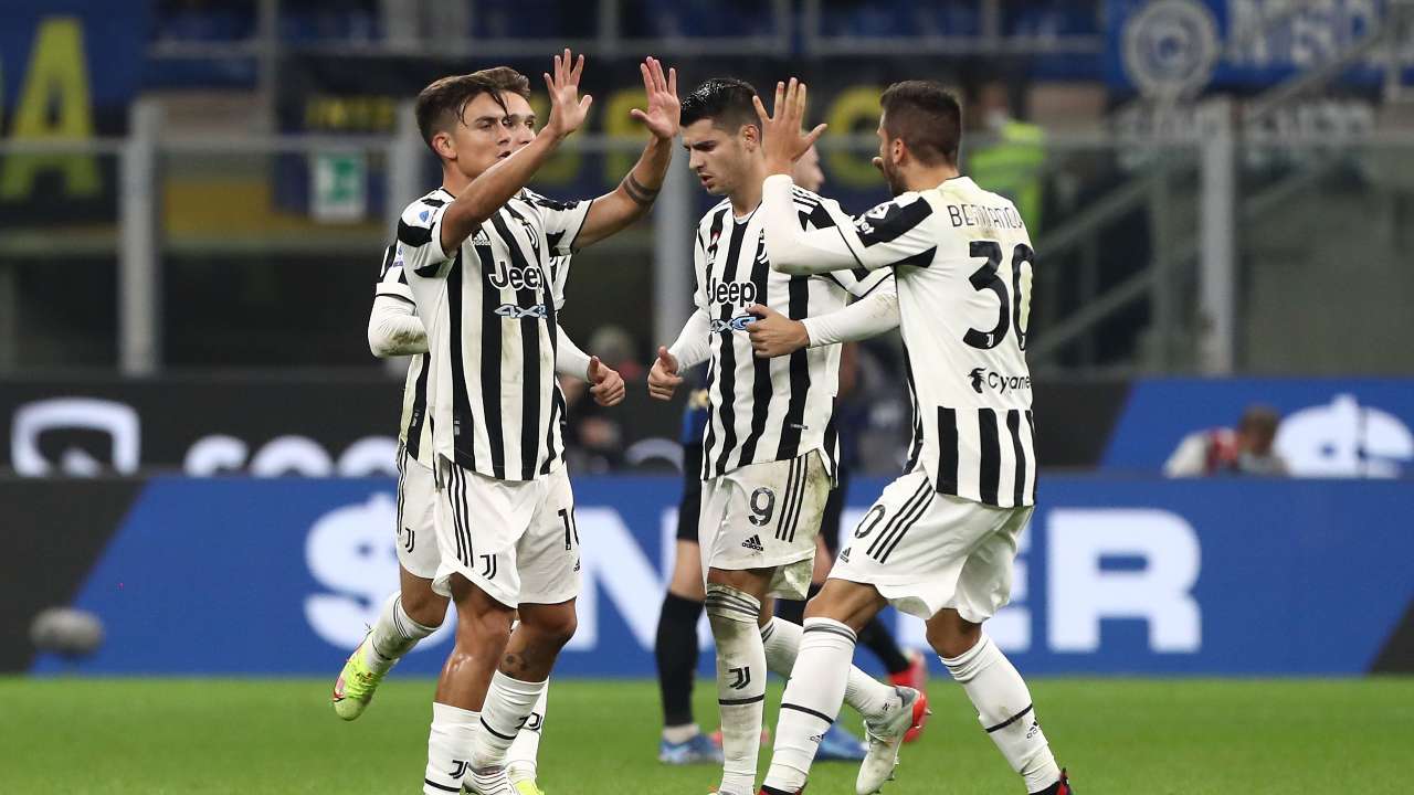 Giocatori Juve festeggiano gol