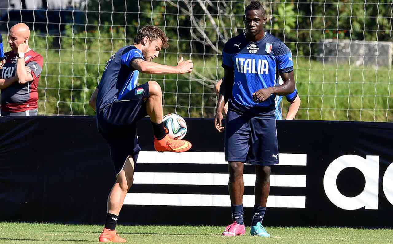 Marchisio e Balotelli con l'Italia nel 2014