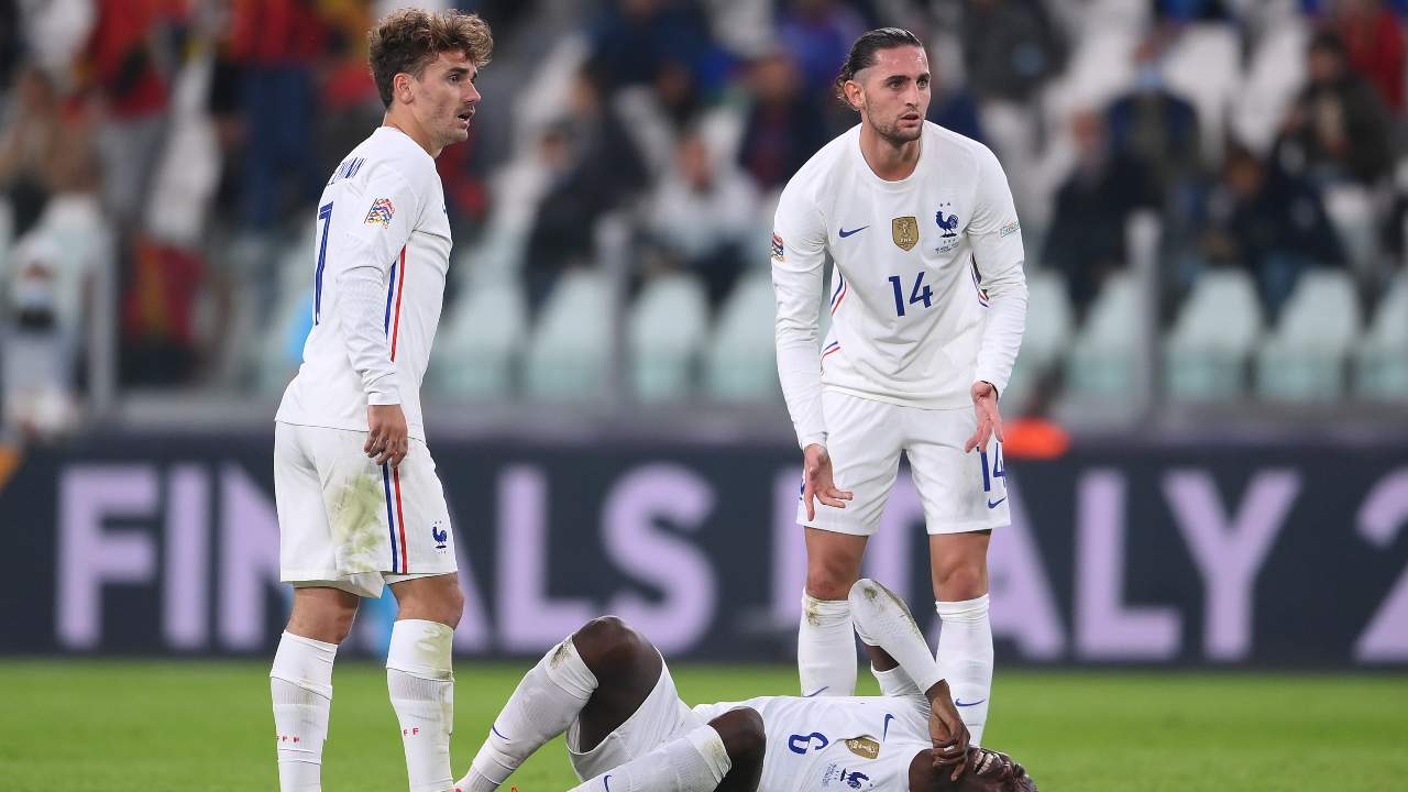 Rabiot in campo contro il Belgio