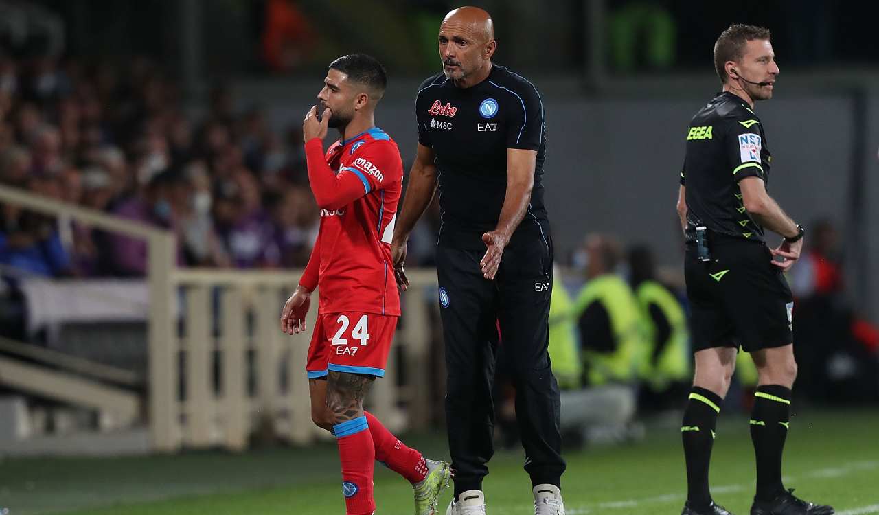 Spalletti e Insigne a bordocampo