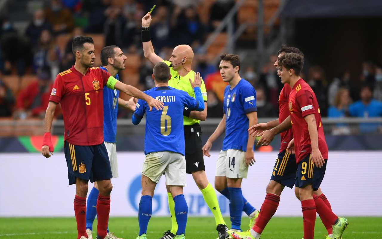 Italia-Spagna, l'espulsione di Bonucci