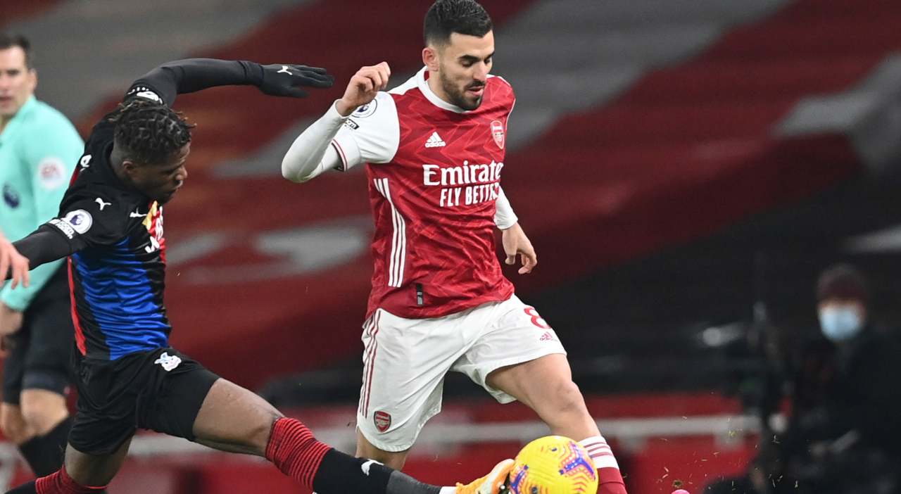 Dani Ceballos in azione con l'Arsenal