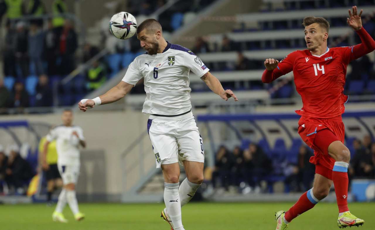 Nastasic con la maglia della Serbia 