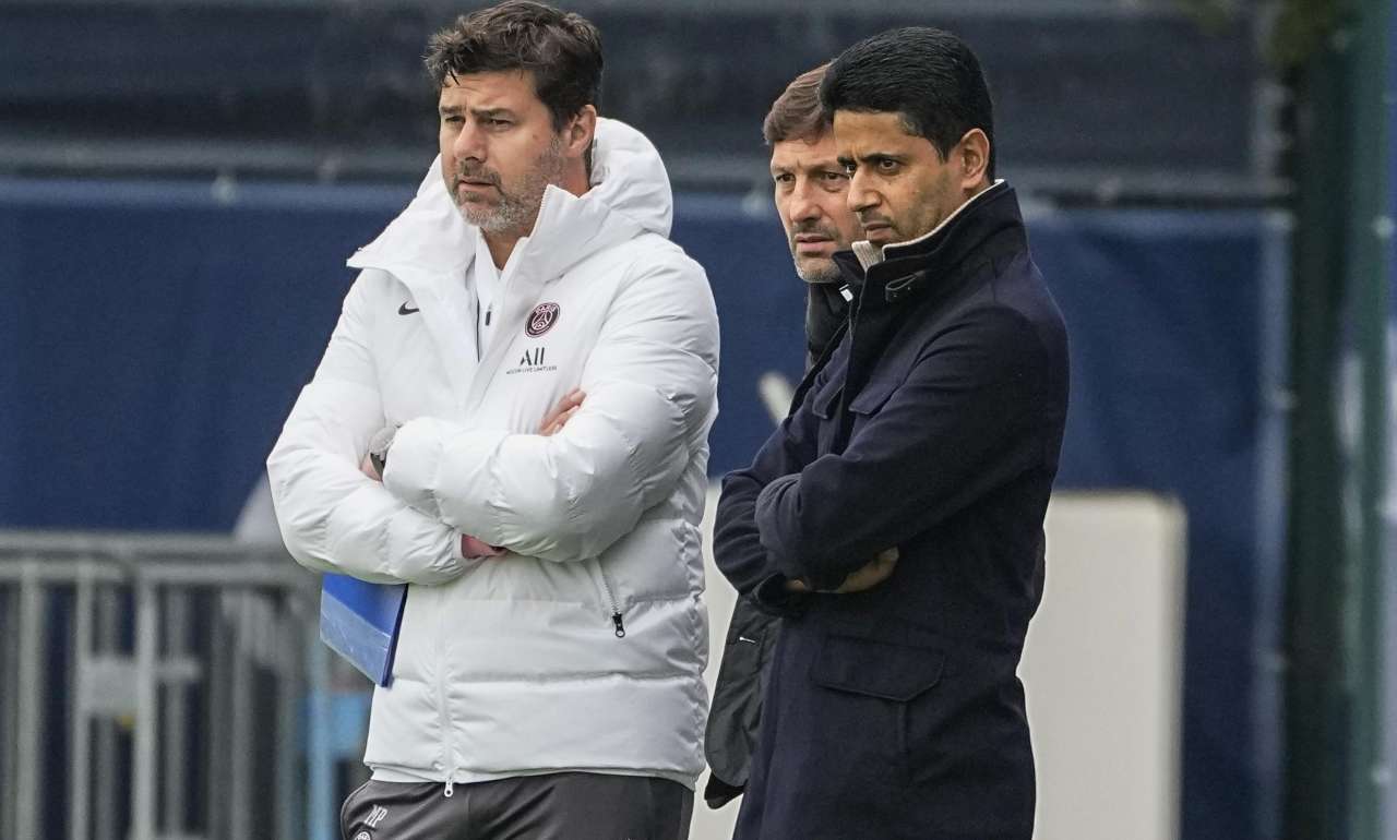 Al-Khelaifi, Pochettino e Leonardo pensierosi