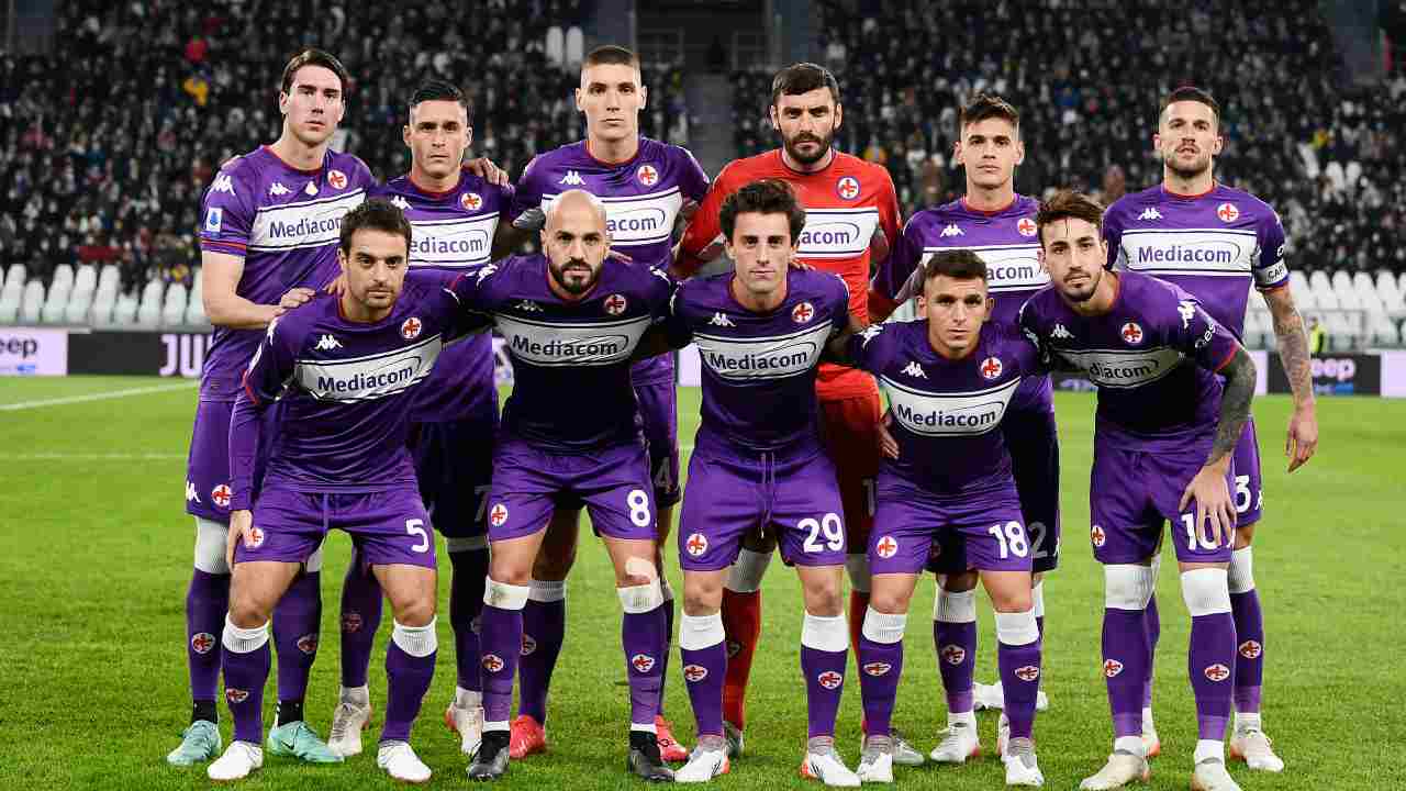 Fiorentina squadra in posa per la foto