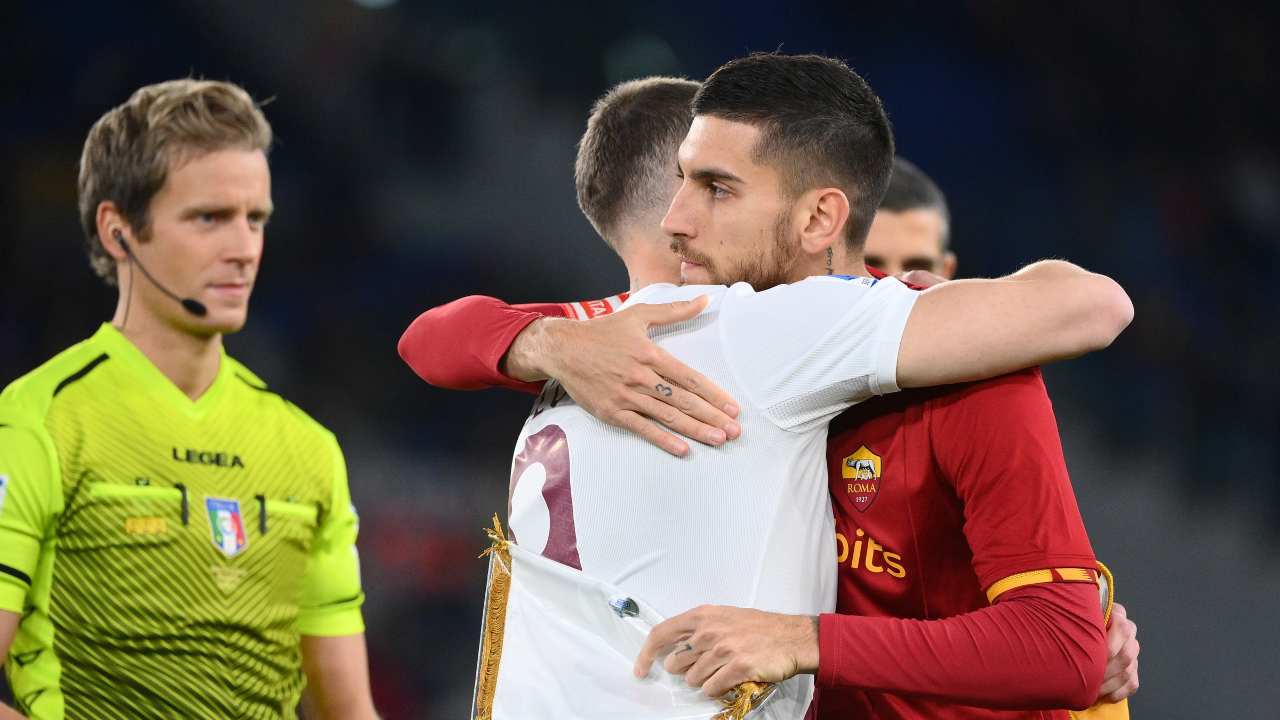 Pellegrini e Belotti si abbracciano Roma-Torino