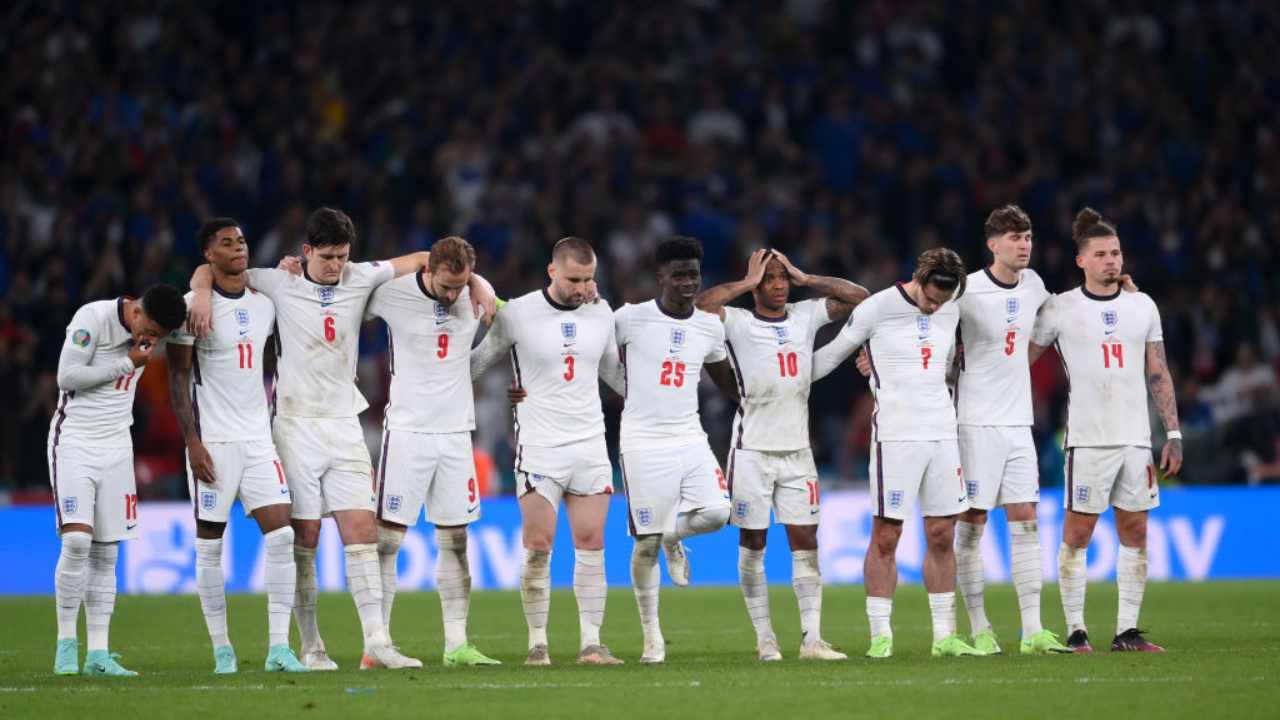 Inghilterra durante i rigori contro l'Italia