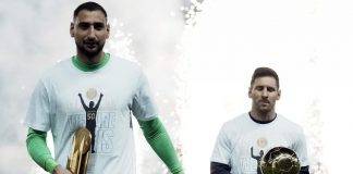Donnarumam e Messi con i loro premi
