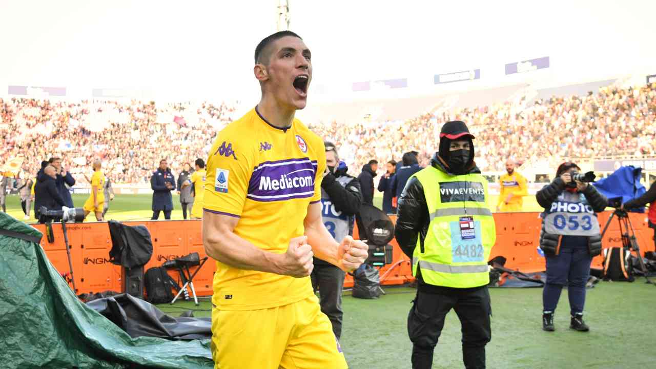 Milenkovic esulta Fiorentina