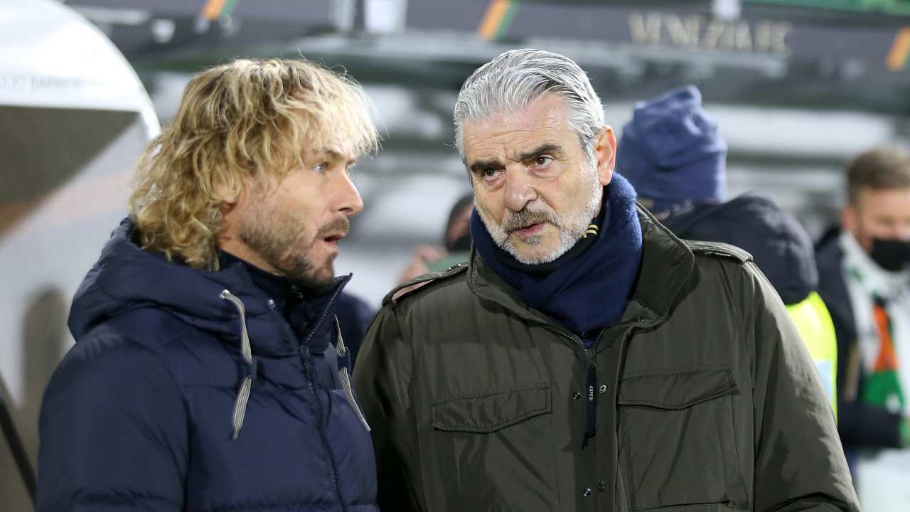 Nedved e Arrivabene parlano a bordocampo