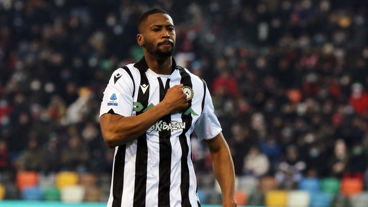 Beto dell'Udinese dopo il gol al Milan