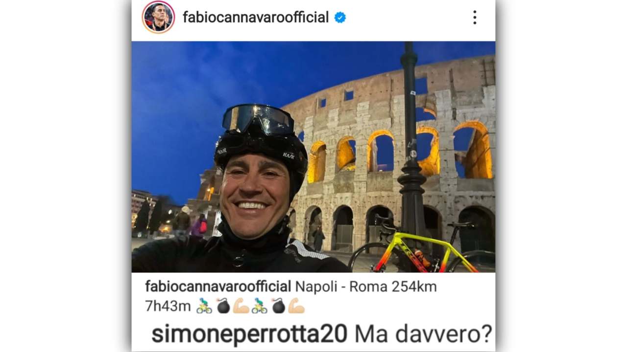 Lo scatto di Fabio Cannavaro per testimoniare la sua impresa su Instagram