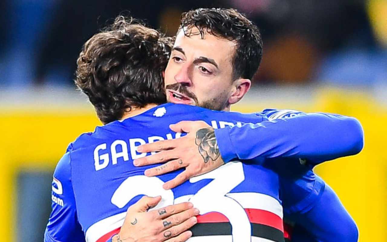 Caputo e Gabbiadini festeggiano