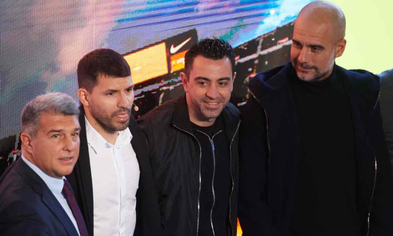L'addio di Aguero con Guardiola, Laporta e Xavi