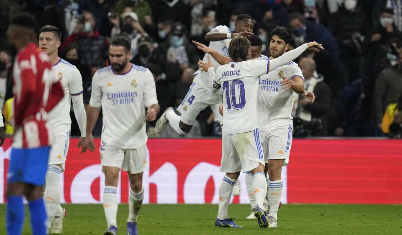 Il Real esulta contro l'Atletico