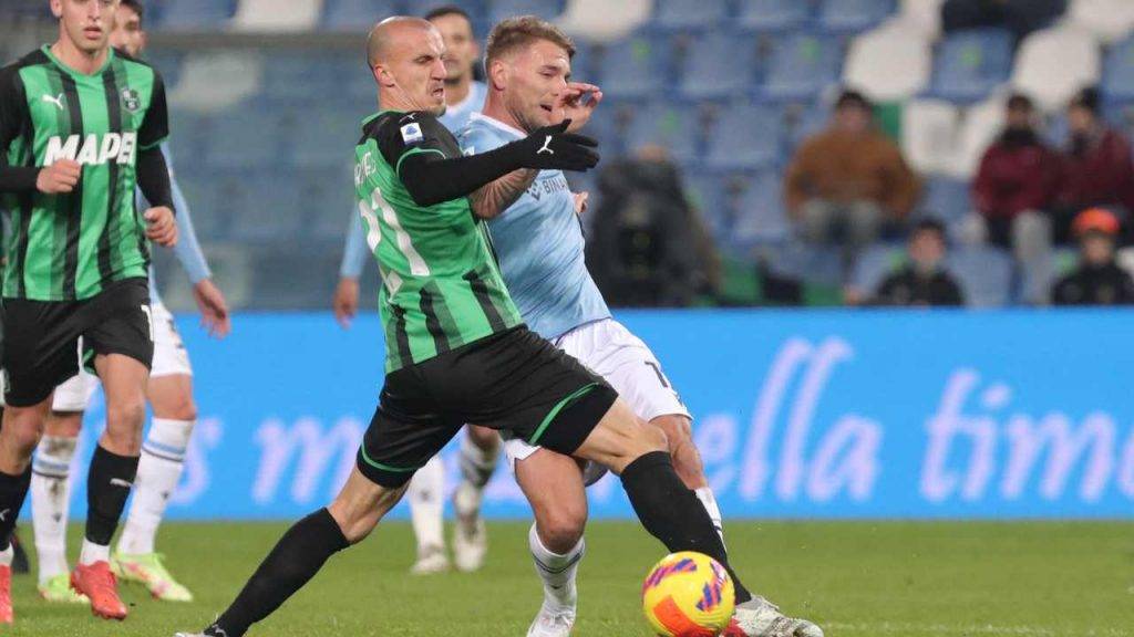 Sassuolo-Lazio, un'azione di gioco