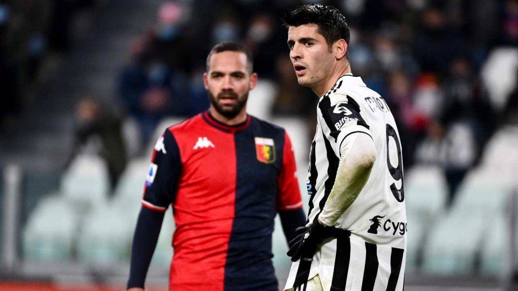 Alvaro Morata con la maglia della Juve