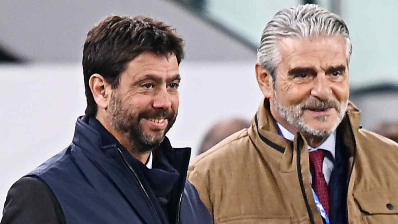 Agnelli e Arrivabene sorridenti