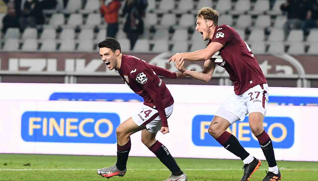 Brekalo esulta per il gol in Torino-Fiorentina