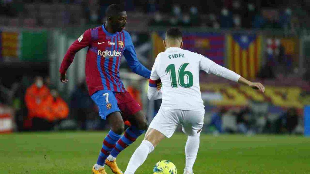 Dembélé con la maglia del Barcellona