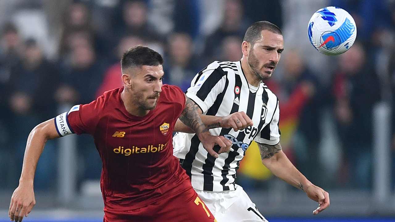 Leonardo Bonucci e Lorenzo Pellegrini in azione