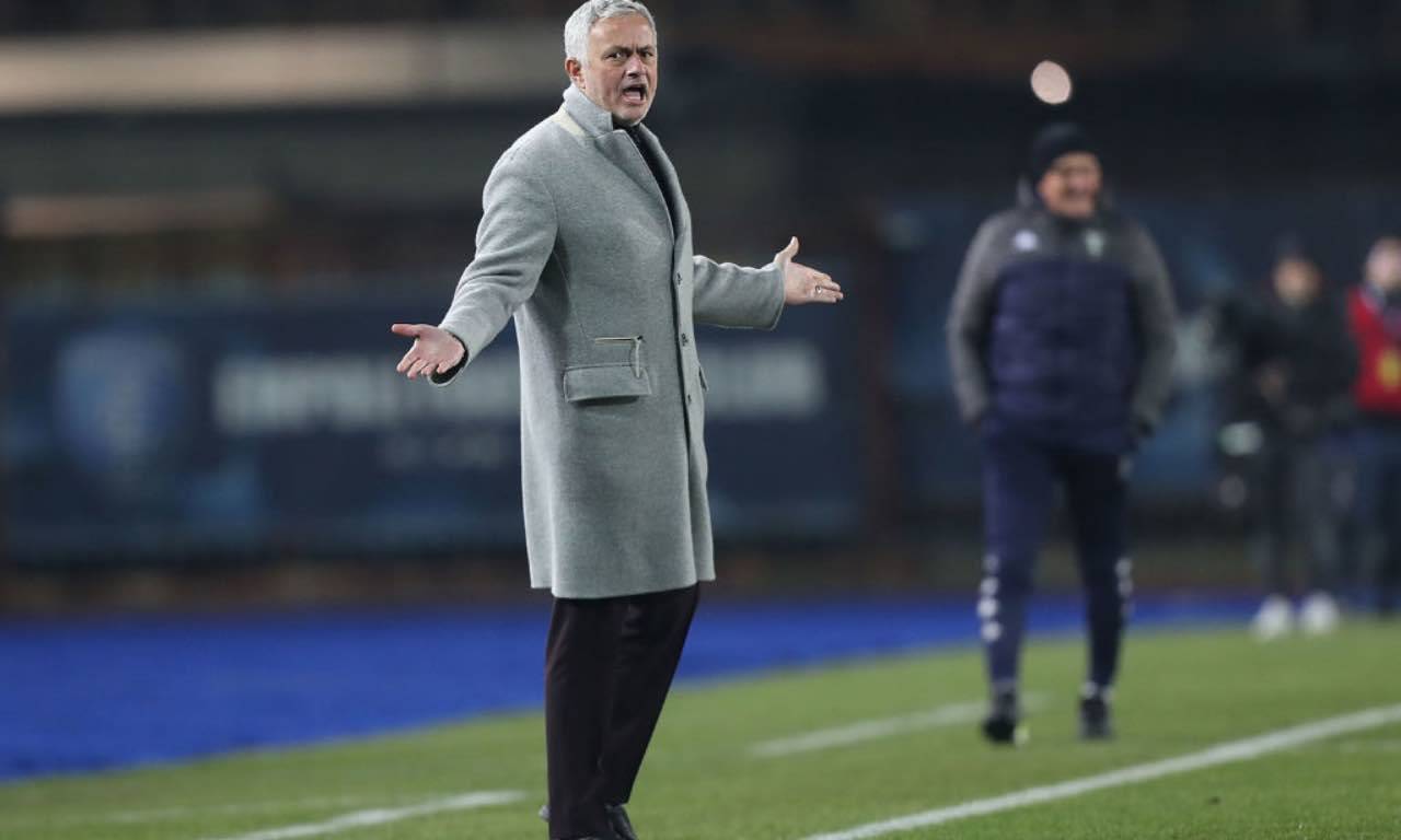 Mourinho arrabbiato in Empoli-Roma