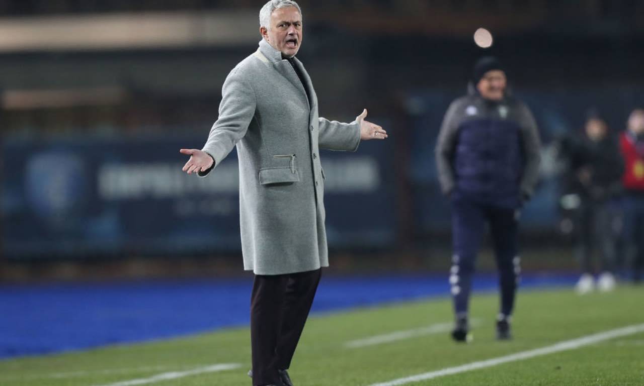 Mourinho arrabbiato in Empoli-Roma