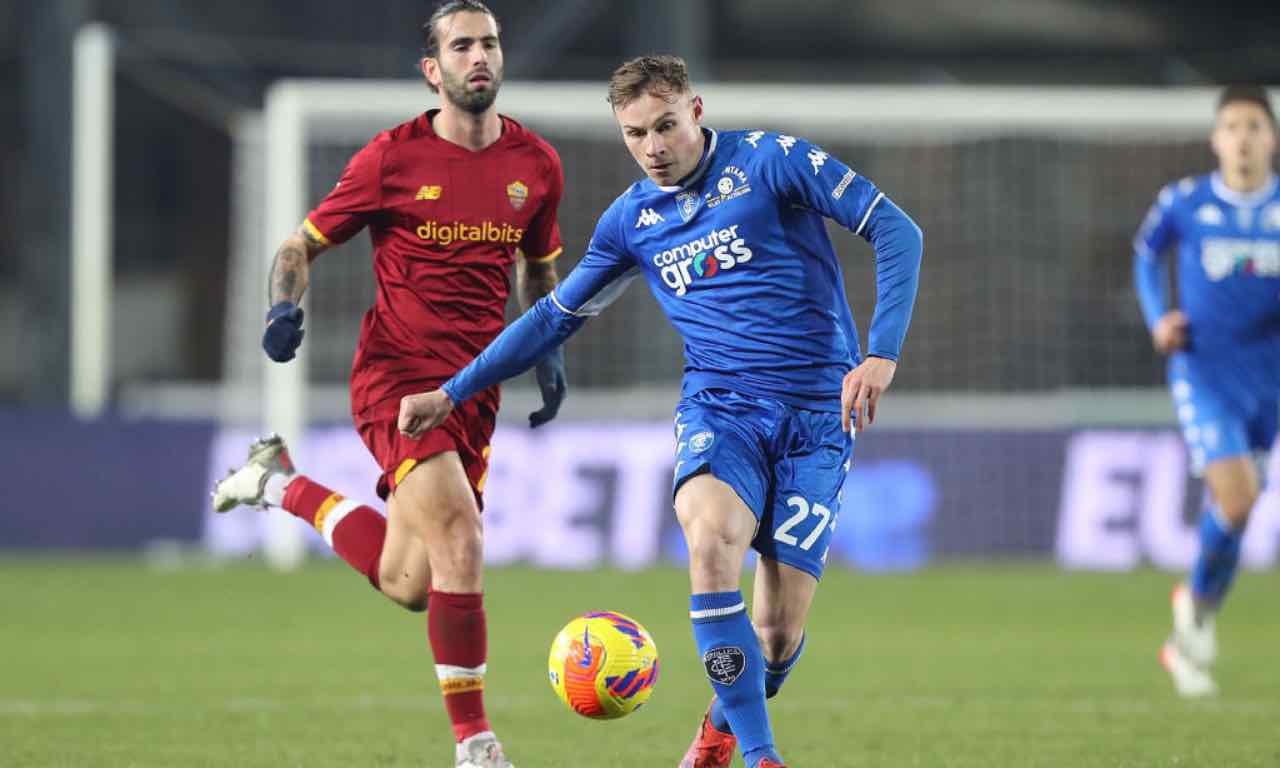 Un'azione di gioco di Empoli-Roma