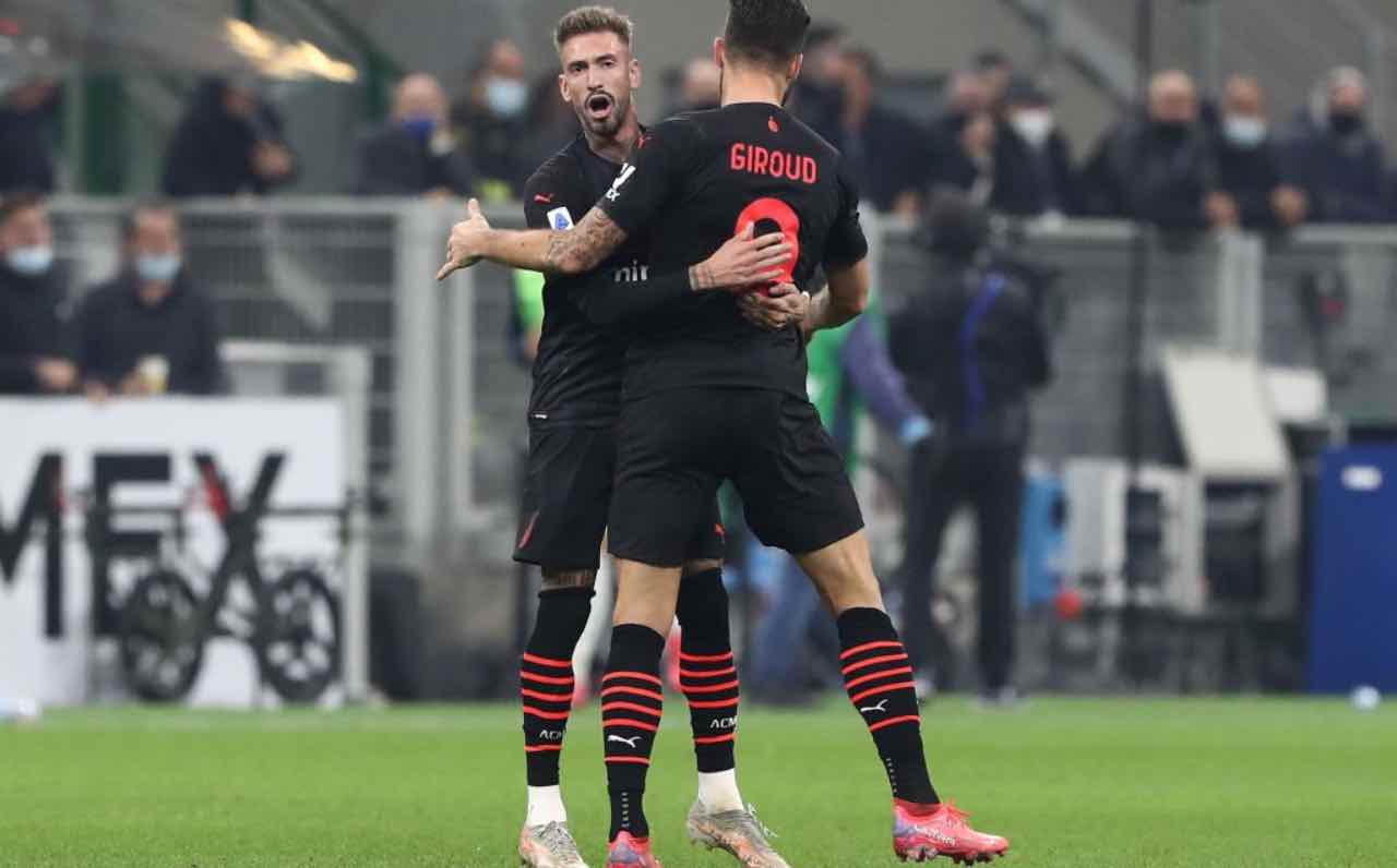 Giroud e Castillejo in campo col Milan