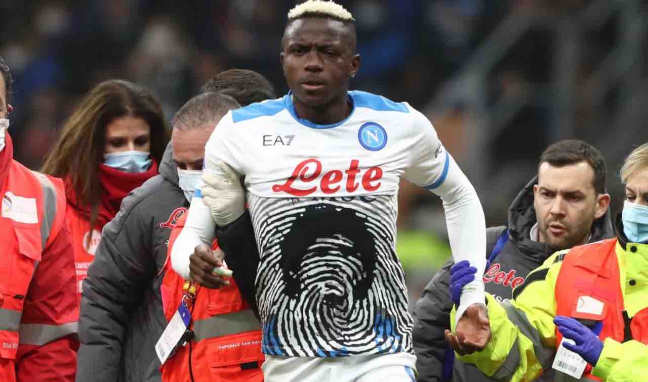 L'infortunio di Victor Osimhen in Inter-Napoli