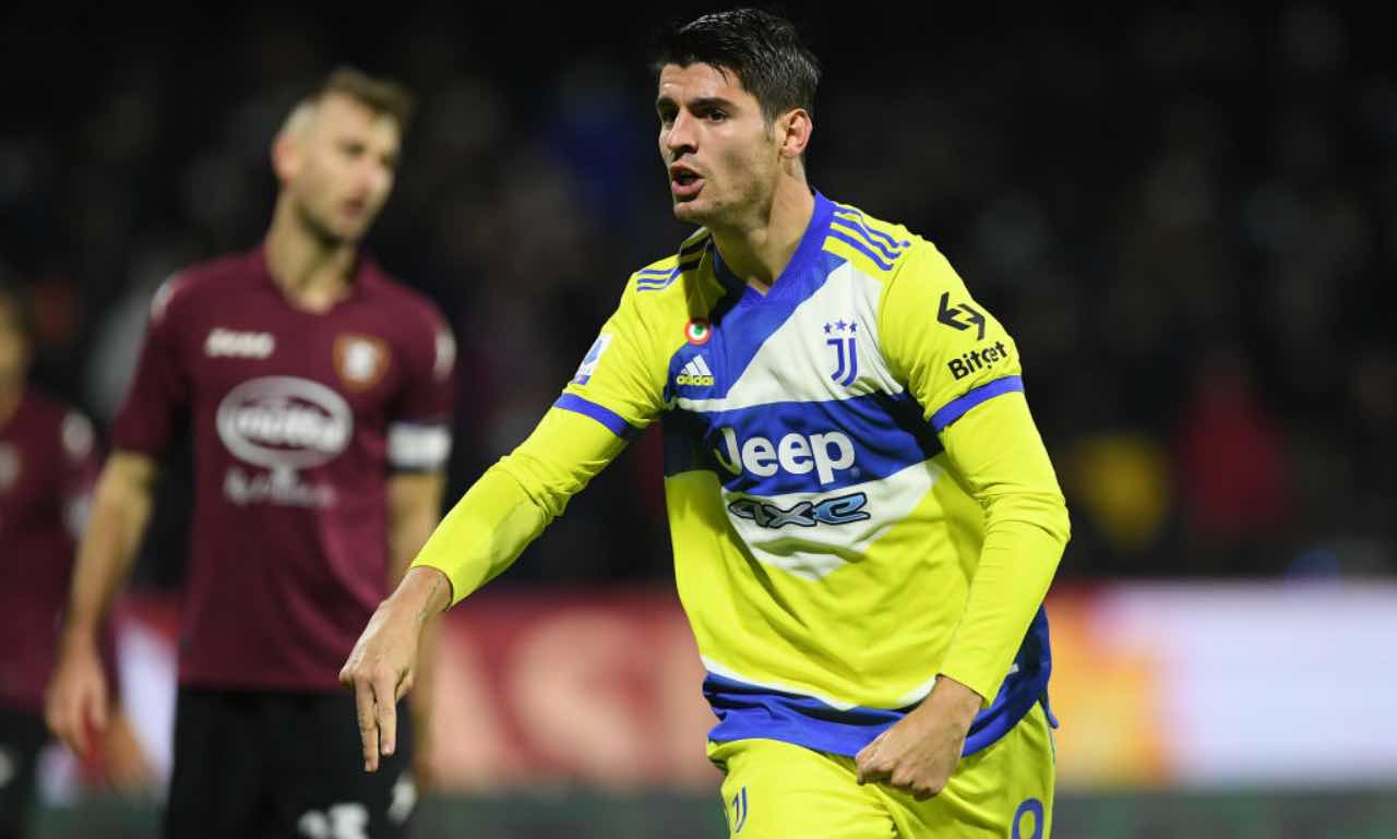 Morata esulta con la Juventus