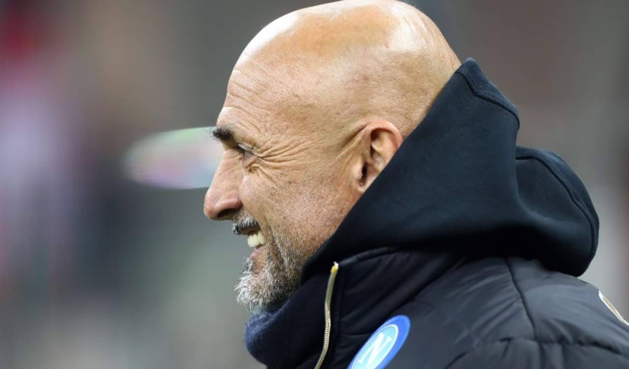 Spalletti sorridente in Milan-Napoli