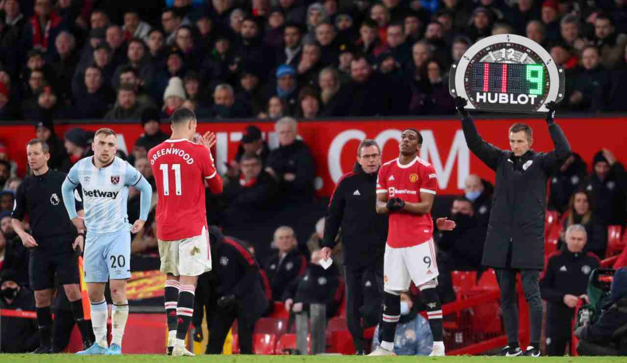 Martial entra in campo 