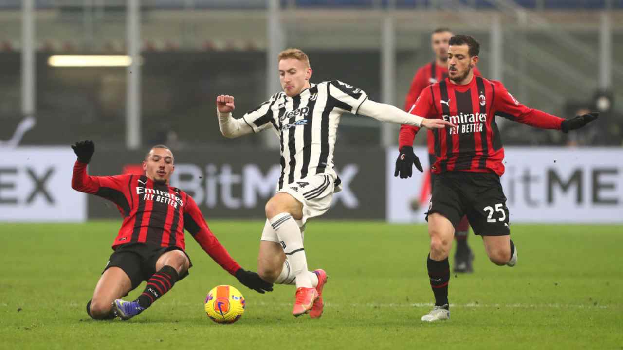 Kulusevski  contrastato da Bennacer e Florenzi 