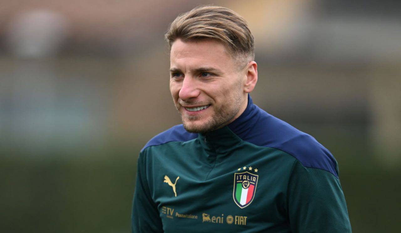 Ciro Immobile in allenamento con la Nazionale