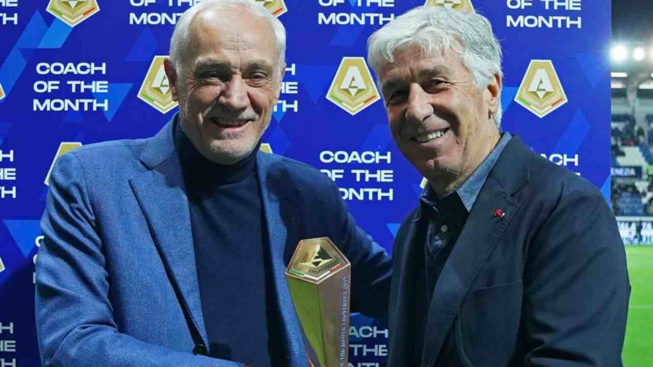 Percassi e Gasperini sorridenti