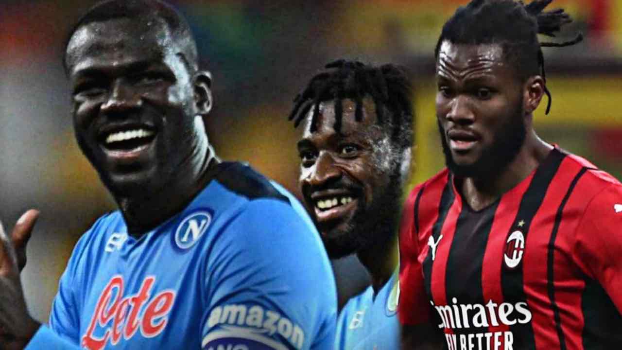 Koulibaly, Anguissa e Kessie sorridono