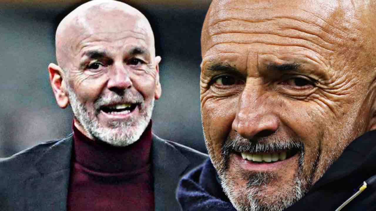 Pioli e Spalletti sorridenti 