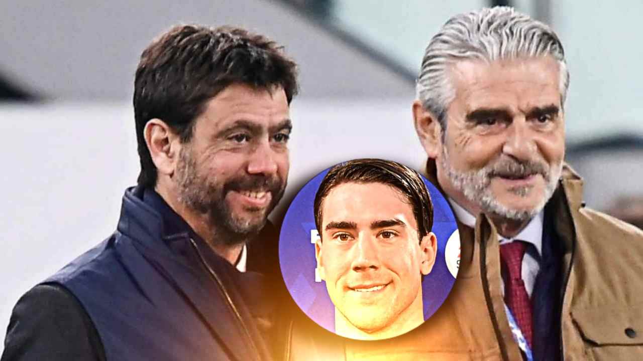 Arrivabene, Allegri e Vlahovic sorridono Juventus