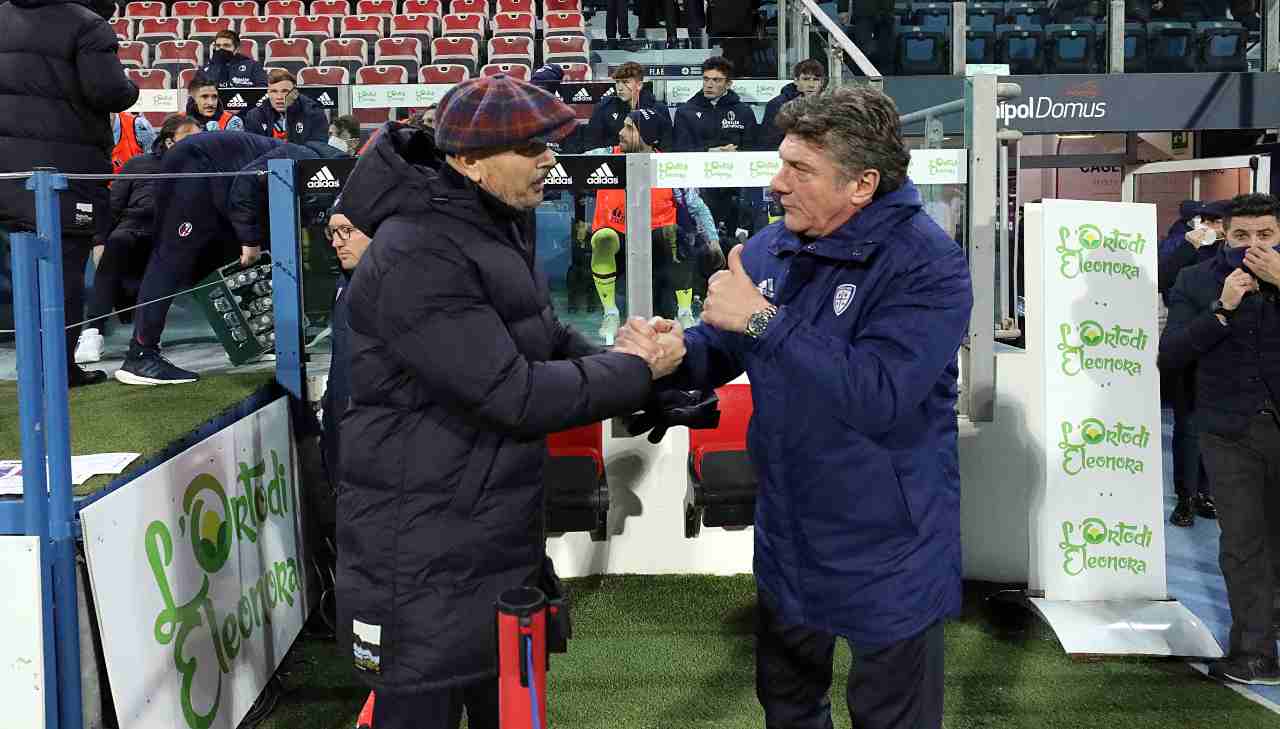 Cagliari-Bologna, Mihajlovic e Mazzarri si salutano