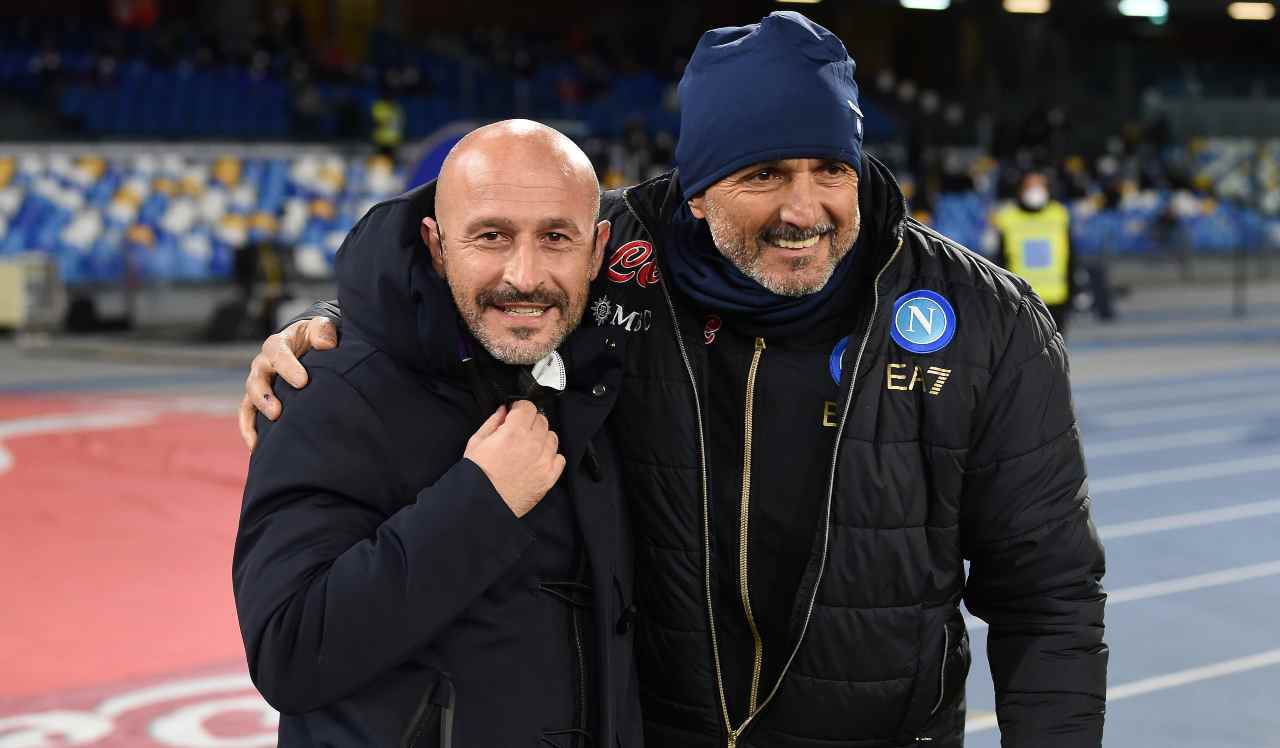 Napoli-Fiorentina, Italiano e Spalletti abbracciati