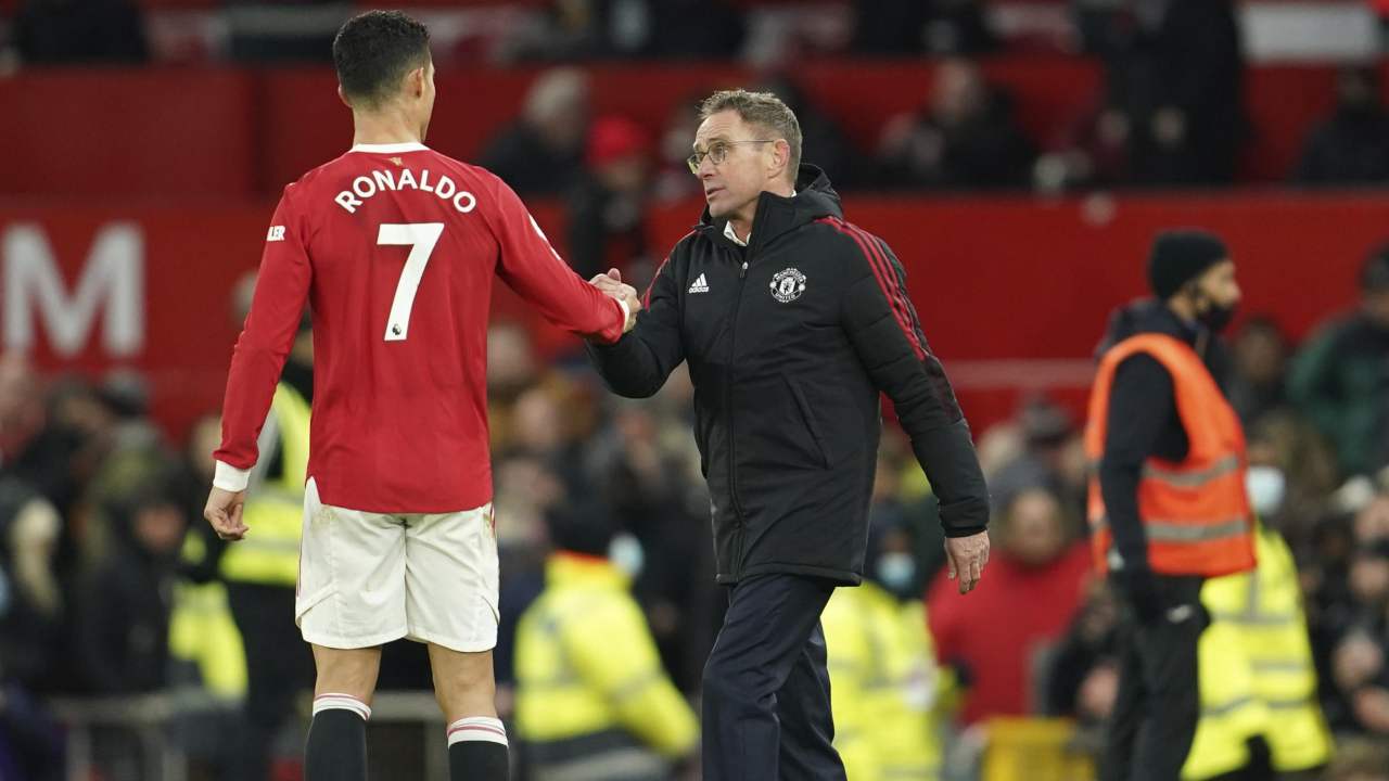 Cristiano Ronaldo e Ralf Rangnick si danno il cinque